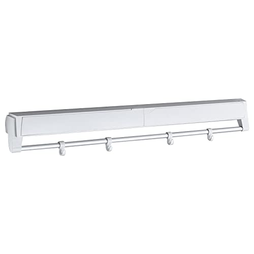 Gdrasuya10 Clothes Drying Racks,Wall-Mounted Retractable Clothes Hanger for Laundry Dryer Room,Rod Laundry Clothes Storage Drying Rack Folding Retractable Dryer Hanger White
