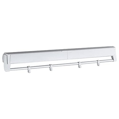 Gdrasuya10 Clothes Drying Racks,Wall-Mounted Retractable Clothes Hanger for Laundry Dryer Room,Rod Laundry Clothes Storage Drying Rack Folding Retractable Dryer Hanger White