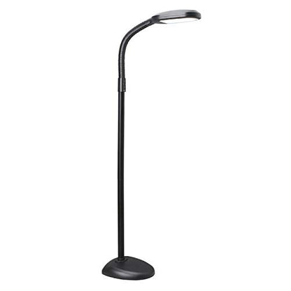 Verilux SmartLight Full Spectrum LED Modern Floor Lamp with Adjustable Brightness, Flexible Gooseneck and Easy Controls - Reduces Eye Strain and Fatigue - Ideal for Reading, Artists, Craft (Black) - color: Black