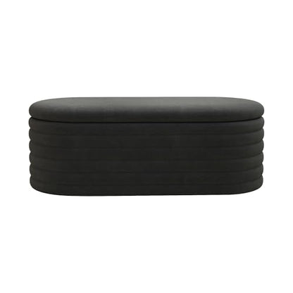 Storage Ottoman Bench 40 inch Upholstered Chenille Fabric Storage Bench for Bedroom End of Bed Stool Aesthetic Large Storag Ottoman for Living Room Entryway,Black | Chenille Fabric Storage Ottoman, End of Bed Stool,Large Bench Hidden Storage,No Assembly,f