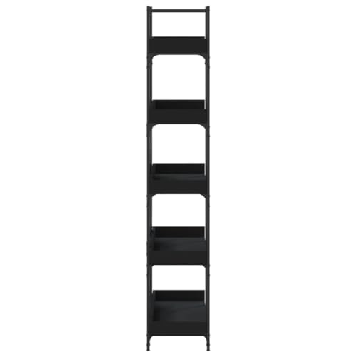 5-Tier Bookshelf Industrial Bookcase with Metal Frame, Storage Display Rack for Home Office, Living Room, Bedroom, 39.4x13x71.1 Inch, Black - color: Black 16