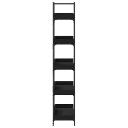 5-Tier Bookshelf Industrial Bookcase with Metal Frame, Storage Display Rack for Home Office, Living Room, Bedroom, 39.4x13x71.1 Inch, Black - color: Black 16