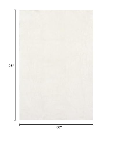 nuLOOM Loni Off White Solid Washable Area Rug, 5' x 8' - color: Off White, size: 5' x 8' (Rectangular)
