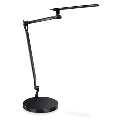 UPLIFTDESK E7 LED Desk Lamp - Adjustable 3 Color Modes, Dimmable Home Office Desk Light for Standing Desk, Dual Monitors, Aluminum Task Lamp (Black Base) - color: Black Lamp Black Base