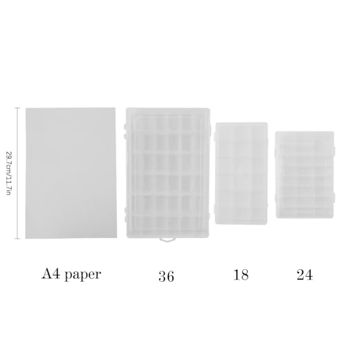 OALCQ 24 Grids Plastic Organizer Box With Dividers Clear Craft Storage Bead Organizer Box Earring Travel Pill Jewelry Organizers Storage Boxes Screw Seed Small Parts Hair Tie - size: 24 grids