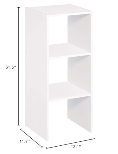 ClosetMaid 31 Inch 2 Cube White Decorative Home Stackable Standing Shelf Storage Organizer for Home, Office, and Garage, 2 Pack