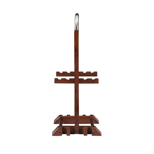 Pemberly Row Transitional Solid Wood Folding Tray Tables, Dark Cherry Finish, 5-Piece Set with Chrome Handle Stand, 15.72" w x 23.58" d x 26.38" h, Birch Veneer MDF Tops, Indoor Snack and Laptop Use
