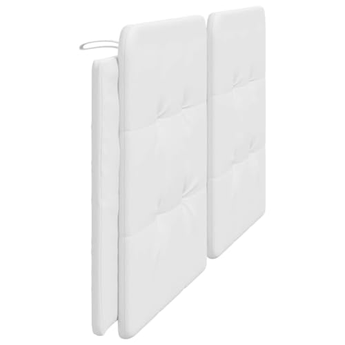 76 Inch White Faux Leather Headboard Cushion Pillow for Bed, Upholstered Wall Mounted Headboard with Soft Foam Padding for Back Support, Easy to Clean Modern Bedroom Decor