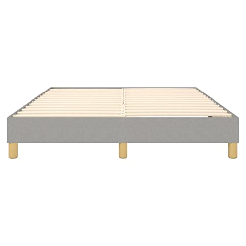 Queen Size Upholstered Bed Frame, Light Grey Fabric Platform Bed with Durable Plywood Slats, Modern Low Profile Bed Base for Bedroom Furniture, Easy Assembly - size: Queen