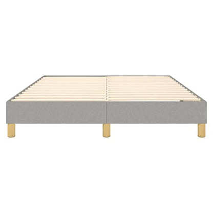 Queen Size Upholstered Bed Frame, Light Grey Fabric Platform Bed with Durable Plywood Slats, Modern Low Profile Bed Base for Bedroom Furniture, Easy Assembly - size: Queen