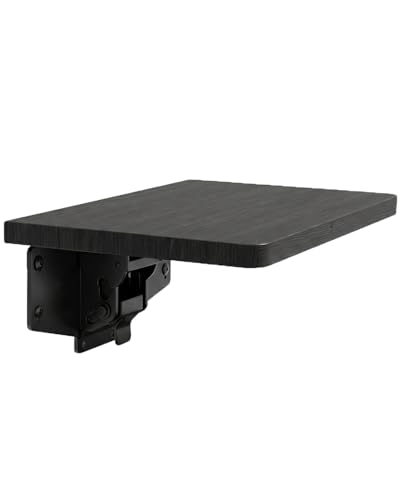 Wall Mounted Folding Table, 15.7"x9.8" | Space Saving Floating Desk for Small Spaces, Laundry Room & Kitchen | Fold Down Wall Desk with Self-Locking Mechanism | Black