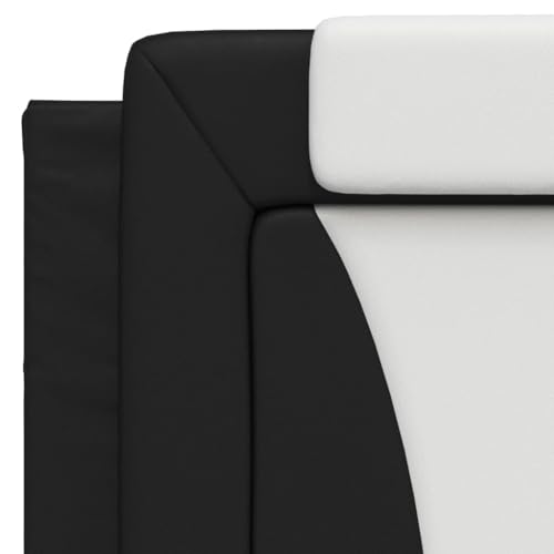 Wall Mounted Headboard Cushion, 39.4 Inch Rectangular Faux Leather Padded Backrest for Bed, Modern Headboard Pillow for Bedroom Reading and Relaxing, Black and White - color: Black and White