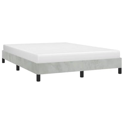 Full Size Velvet Platform Bed Frame, Low Profile Upholstered Mattress Foundation, Light Grey Modern Bedroom Furniture, No Box Spring Needed - color: Light Gray, size: Full & 9.8"