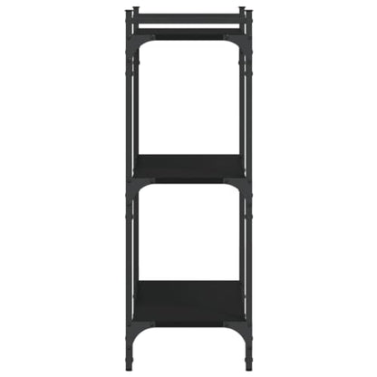 Industrial Black Bookcase with 3 Adjustable Shelves, Engineered Wood and Metal Frame, 23.6 x 11.8 x 33.9 in, Small Modern Standing Shelf for Living Room and Office - color: Black/33.9", size: 23.6"