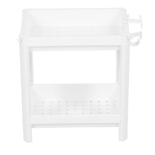 Bathroom Tower Shelf, White Plastic Freestanding Storage Rack, Narrow Standing Shelf Unit for Bathroom Kitchen Bedroom(2 Layers) - size: 2 Layers