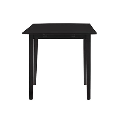 Linon Torino Black Wood 30" Square Drop Leaf Table - 30" X 48" Fully Extended - color: Black