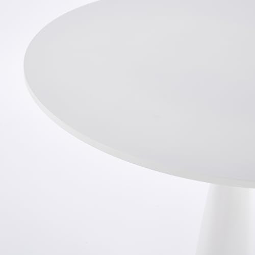 Round Dining Table for 4-6, 31.5 Inch White Tulip Pedestal Table, Mid Century Modern Bistro & Kitchen Table with MDF Top, Multi Functional for Small Space, Living Room, Office, Easy Assembly