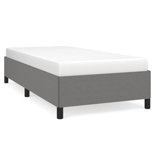 Twin XL Bed Frame Dark Gray Upholstered Fabric & Engineered Wood Platform Floating Style Modern Minimalist Bedroom Furniture for Dorms Apartments - color: Grey-c, size: Twin XL