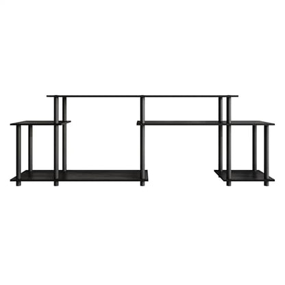 Simple 3-Tier TV Stand with Open Storage Shelves, for TVs up to 50", Black - color: Black