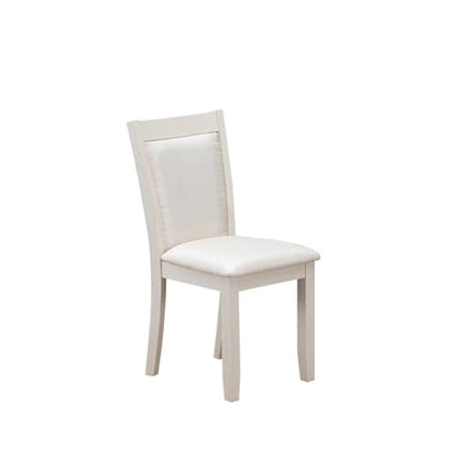 East West Furniture MZC0T01 Monza Parson Dining Chairs - Cream Linen Fabric Upholstered Chairs, Set of 2, Wirebrushed Linen White - color: Mzc0t01
