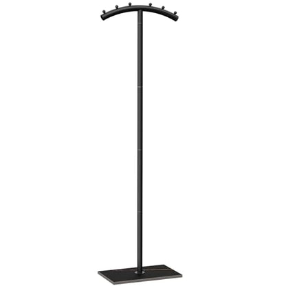 T-Shaped Metal Clothing Racks,Freestanding Coat Tree,68.9in,Black | Coat Racks with Strong Load-Bearing Capacity, Clothes Hanger Stand with Natural Rock Base, Suitable for Outerwear,Handbags - color: Black