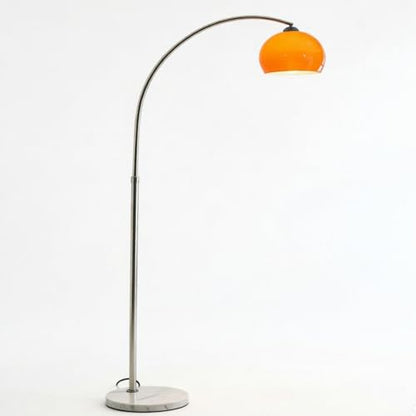 Orange Floor Lamp Mid-Century Modern, White Marble Base, E26 Bulb Included for Living Room Bedroom Office Decor, US Plug, Acrylic Shade