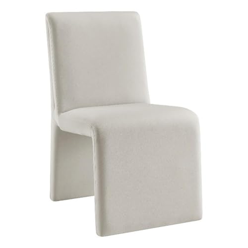 Modway Emory Upholstered Dining Side Chair in Alabaster - Single Armless Slipper Chair - Padded Performance Velvet Accent for Dining Room, Kitchen - color: Alabaster