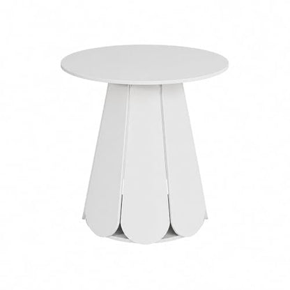31.5" Round Dining Table, Small Circle Kitchen Table for 2-4 People, Modern Farmhouse Wood Dinning Room Tables with Pedestal Base, Space Saving Dinner Tables for Small Spaces, Mesa de Comedor, White - color: White