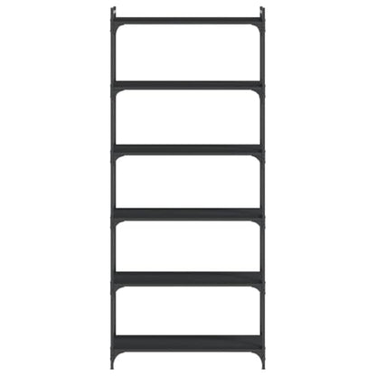 6-Tier Bookshelf Industrial Bookcase with Metal Frame, Tall Open Storage Shelving Unit for Living Room, Home Office, Bedroom, Black, 31.5" x 11.8" x 74" - color: Black 13