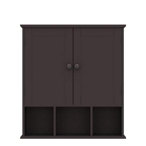 TaoHFE Brown Medicine Cabinets,Bathroom Wall Cabinet with 2 Door | Adjustable Shelves Over The Toilet Storage Cabinet,Espresso Bathroom Cabinet Wall Mounted for Laundry Room Kitchen - color: Espresso