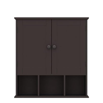 TaoHFE Brown Medicine Cabinets,Bathroom Wall Cabinet with 2 Door | Adjustable Shelves Over The Toilet Storage Cabinet,Espresso Bathroom Cabinet Wall Mounted for Laundry Room Kitchen - color: Espresso