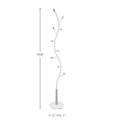 Roundhill Furniture Arles Metal Black and Walnut Standing Coat Rack - color: Black