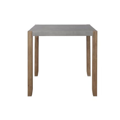 Alaterre Furniture Newport Dining Table for 4, Gray/Amber, 42” x 36” | Rustic Industrial Kitchen Table with Faux Concrete Top and Light Wood Legs for Dining Room or Kitchen