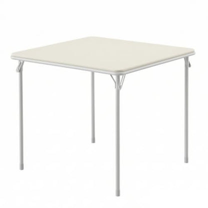 VECELO 34'' Folding Card Table Square with Soft Padded Tabletop, Portable for Dining Room, Parties, Games, Puzzles, Cream & Beige - color: Cream & Beige, style: Folding Table