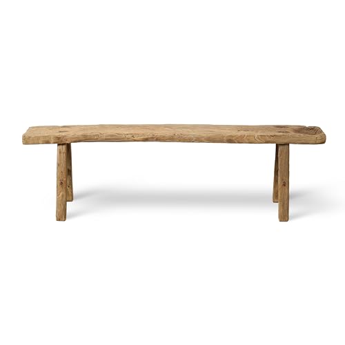 Artissance 20" H Vintage Noodle Bench 5-5.5ft Long Weathered Natural (Size and Finish Vary) - size: 20H x 60W x 5.5L