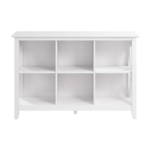 Bush Home 6 Cube Bookcase, Modern Farmhouse Organizer with Open Shelving and Cubbies, Storage for Living Room or Home Office, Key West Collection, Pure White Oak
