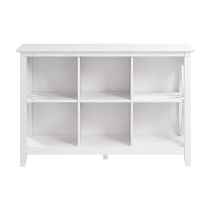 Bush Home 6 Cube Bookcase, Modern Farmhouse Organizer with Open Shelving and Cubbies, Storage for Living Room or Home Office, Key West Collection, Pure White Oak