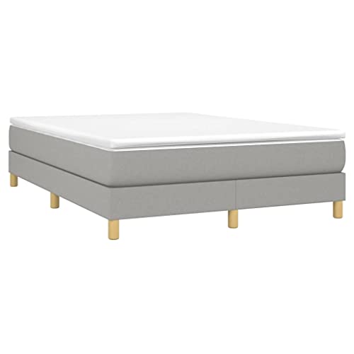 Queen Size Upholstered Bed Frame, Light Grey Fabric Platform Bed with Durable Plywood Slats, Modern Low Profile Bed Base for Bedroom Furniture, Easy Assembly - size: Queen