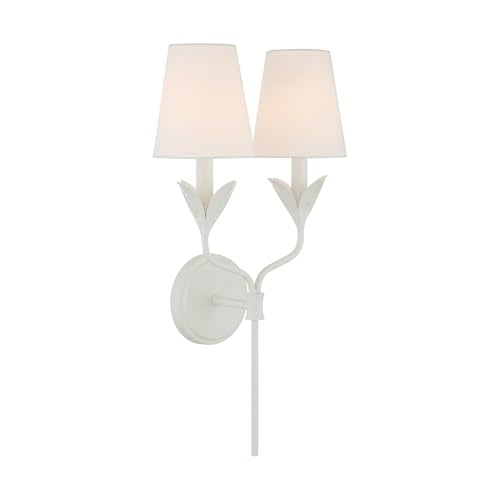 Crystorama Broche 2 Light Matte White Sconce - color: Matte White, size: Width: 12 Inches