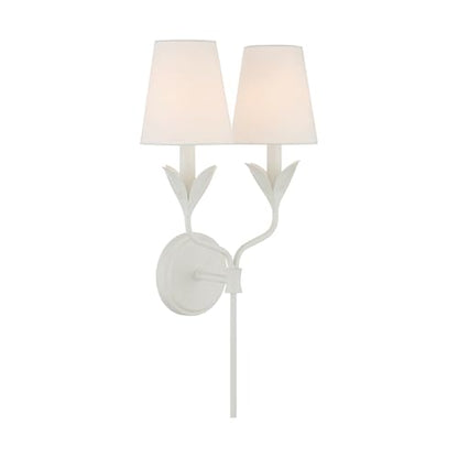 Crystorama Broche 2 Light Matte White Sconce - color: Matte White, size: Width: 12 Inches