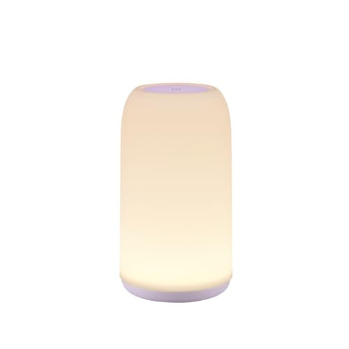 ROOTRO Cordless Table Lamps Rechargeable, Touch Lamp for Bedroom [Sleek Design & RGB Mode] 4-Level Brightness Small Bedside Lamp, LED Lamp Multi-Color Smart Nightstand Light for Living Room Home Gifts - color: White-A