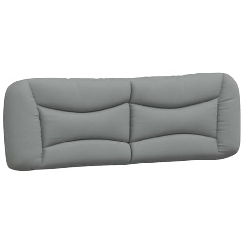 Wall Mounted Headboard Cushion Queen Size, Striped Upholstered Bed Backrest Pillow, Soft Breathable Fabric Support for Reading and Lounging, Light Grey - color: Light Gray 3