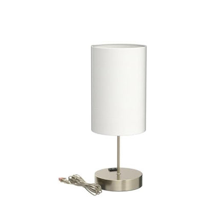 Set of 2 Touch Control Table Lamps with 2 USB Charging Ports&AC Outlet, 3-Way Dimmable Bedside Nightstand Lamps with White Fabric Lampshade for Reading, Bedroom, Living Room, A19 LED Bulbs Included - color: White