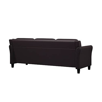 Studio Living Harrington 80.3" Sofa, Transitional Modern, Pocket Coil Comfort, Easy Assembly, Vegan Leather, Java - color: Java, size: Sofa