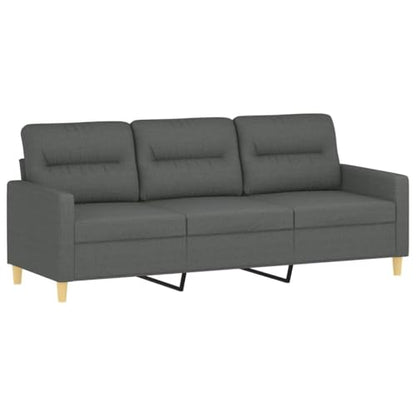 Modern 3-Seater Dark Grey Couch Sofa for Living Room, 78 in Linen-Like Polyester Upholstery, Matte Metal Frame Comfy Loveseat for Small Spaces, Apartment, Office - size: 30.3 x 78 x 31.5 in (W x L x H)