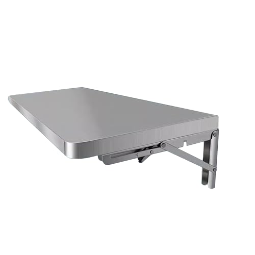 Stainless Steel Wall-Mounted, Folding, Drop-Down, Floating Tables for Tight Spaces, Home Offices, Garages, Basements and Kitchens (100 * 30cm(39.4 * 12in)) - size: 100*30cm(39.4*12in)