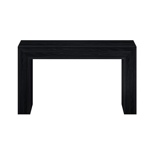 Plank+Beam Grand Console Table, 56 Inch, Black Wirebrush | Balanced, Statement Design, Low-VOC Finish, Easy Assembly, Solid Wood - color: Black Wirebrush, size: 56 Inch without Shelf
