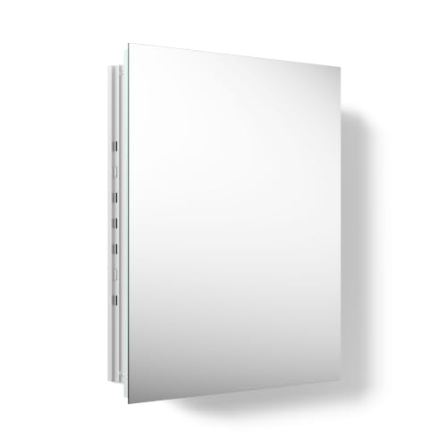 Kohler 55060-NA Embark Slim Medicine Cabinet Mirror, Adjustable Shelves, Bathroom Organizers and Storage, 16 in. W x 20 in. H - size: 16 in. x 20 in., style: Flat Edge
