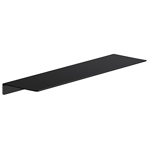 20 inch Floating Shelf for Wall Organizer & Storage, Mini Display Shelf, Metal Wall Shelf for Bathroom, Living Room, Kitchen, Bedroom(Matte Black) - color: Black, size: 20 in