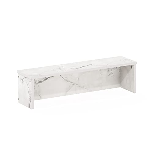 23-Inch Wide Counter Shelves, Stackable Organizer Shelf, Easy Assembly Spice Rack, Kitchen Countertop Organizer, for Pantry, Kitchen, Coffee Bar, Marble White - size: 23-Inch